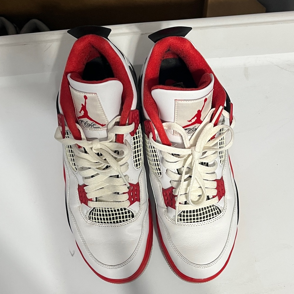 Jordan Men's White and Red Athletic Sneakers - Picture 8 of 8